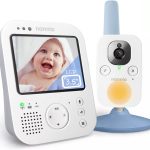 nannio Hero3 Video Baby Monitor with Night Light & Vibration Assistant, 3.5" Baby Camera Monitor, Sound Activated, Lullaby, Room Temperature, Two-Way Audio, Newborns, Pets, Elderly, 2 Years Warranty